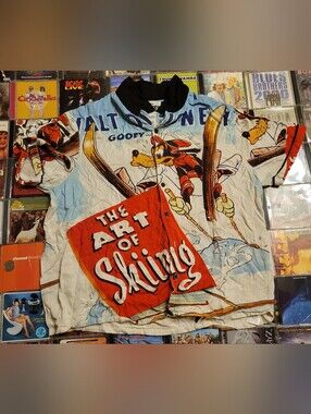 Vintage Disney Goofy Art Of Skiing Button Up